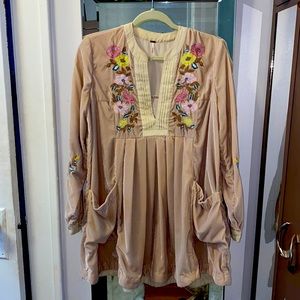 FREE PEOPLE Mia Embroidered Velvet Dress Tunic